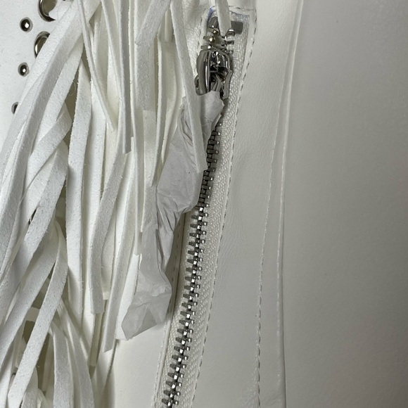 Azalea Wang jacket fringe Western sz XL white Elegant NWOT - Picture 5 of 10